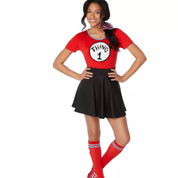 NEW-Adult Dr. .Seuss Thing 1 and Thing 2 Costume Kit  Size M - Picture 1 of 13
